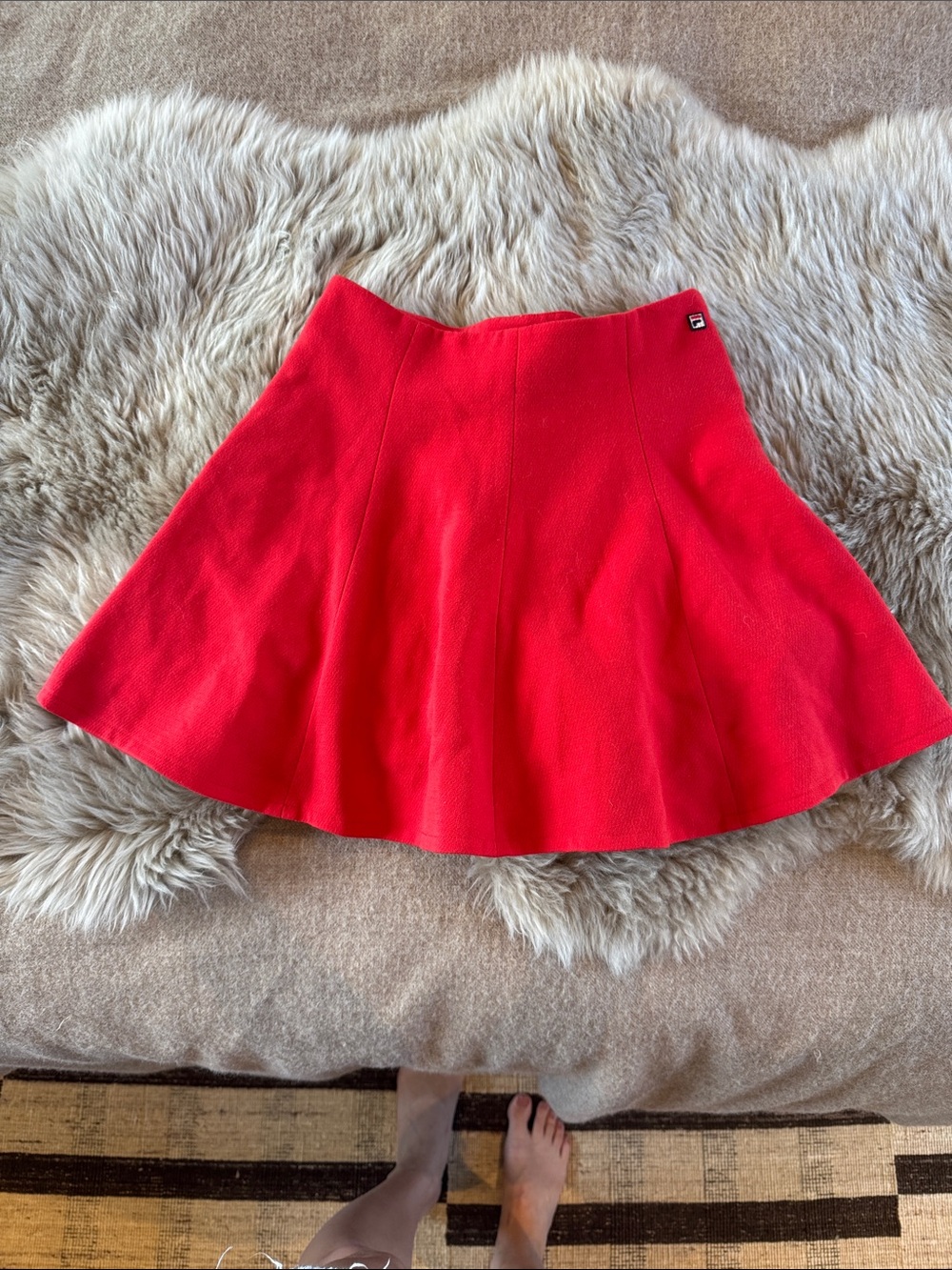 Fila Bright Red Circle Tennis Skirt